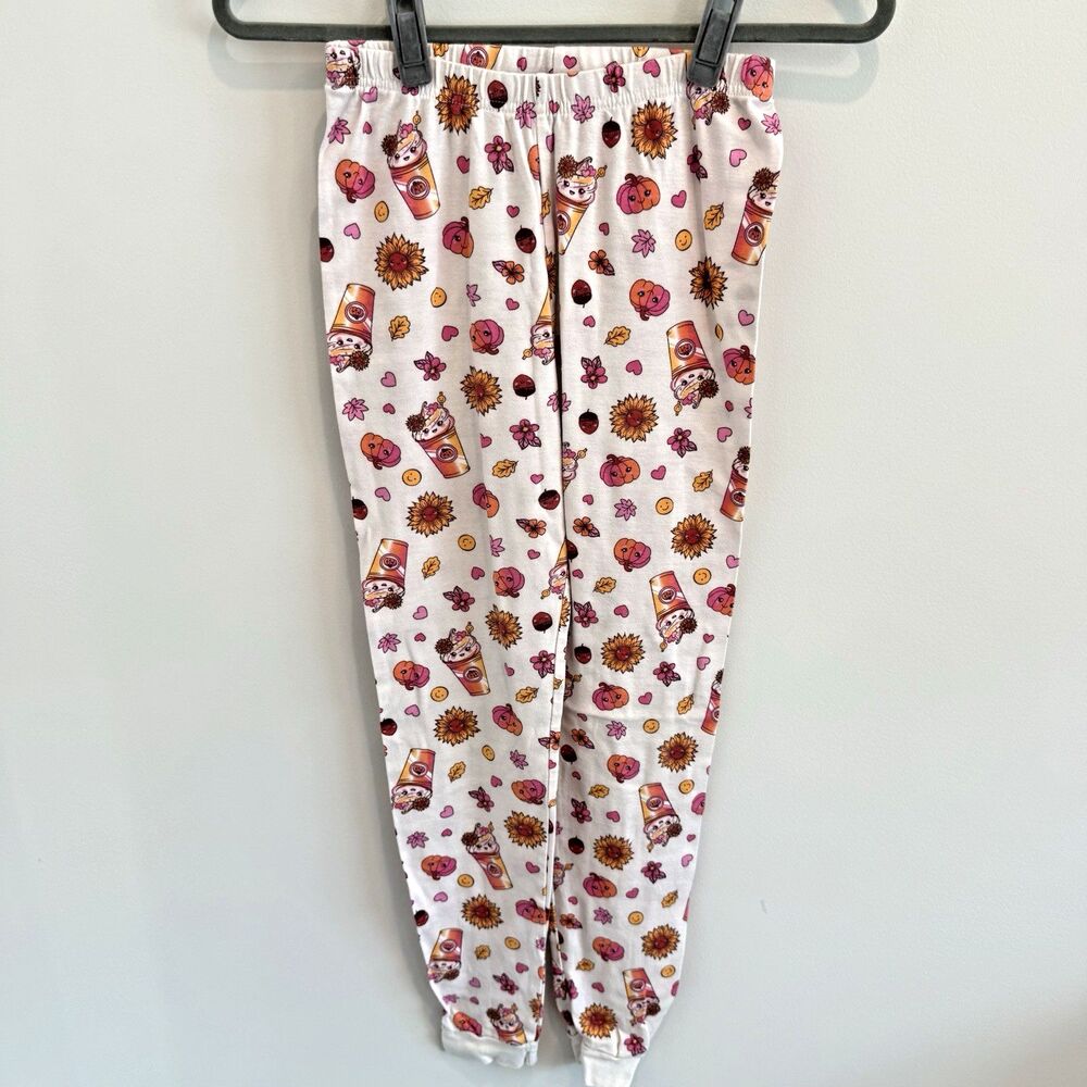 Children’s Place Girls Sz 14 Pajamas Pumpkin Spice Pjs PSL Autumn Fall Halloween - Picture 4 of 7
